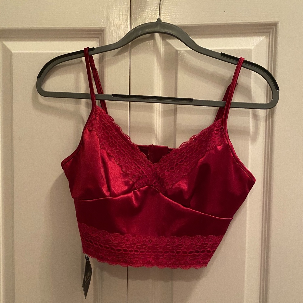 Zaful Satin(y) Lace Tank